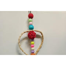 Brinquedo natural para pássaro c/sino